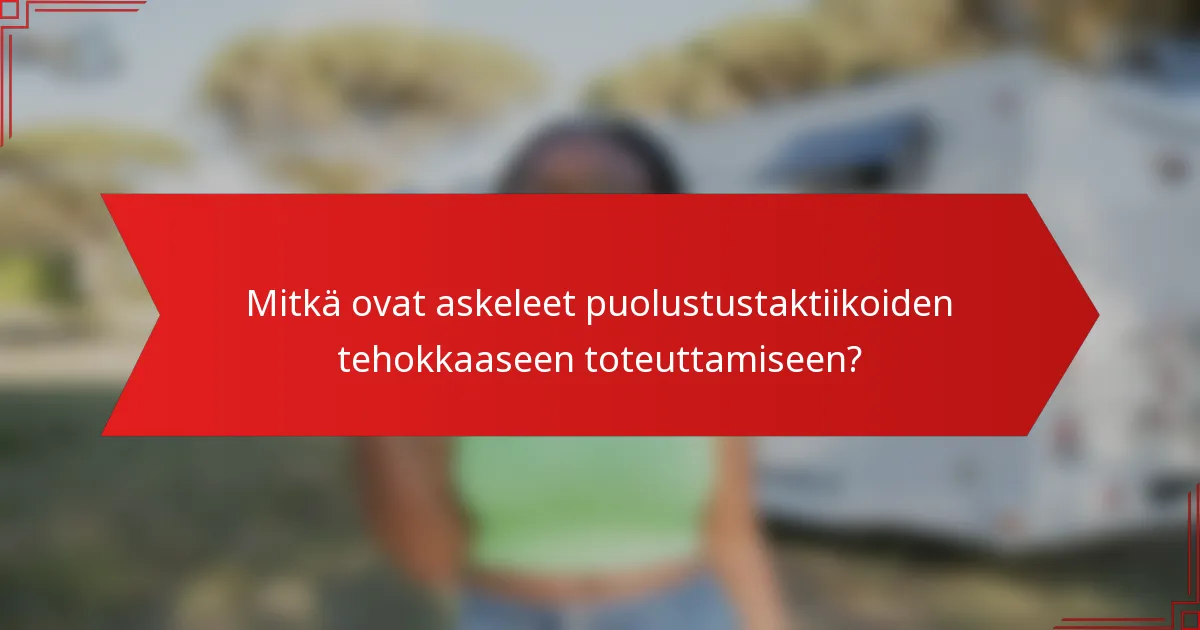 Mitkä ovat askeleet puolustustaktiikoiden tehokkaaseen toteuttamiseen?
